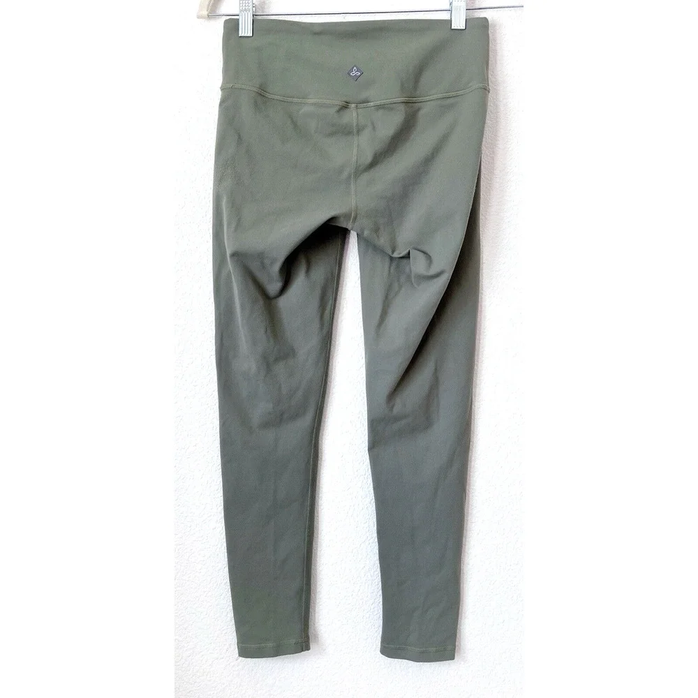 Prana Womens Size Small Pillar Leggings 7/8 Yoga Green Full Length Mid Rise - Picture 2 of 5